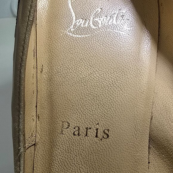 Christian Louboutin Two Tone Laser Cut Lace Patent And Leather Veramucha Peep To - Picture 7 of 11